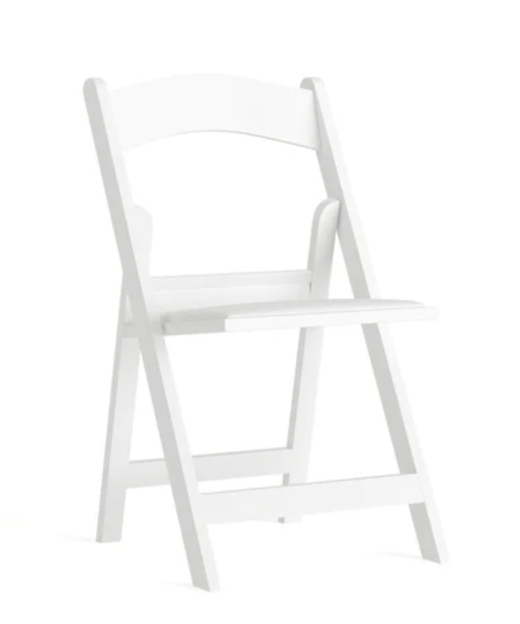 WHITE FOLDING GARDEN CHAIR