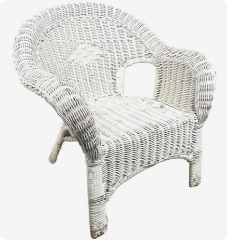 WICKER ACCENT CHAIR - WHITE