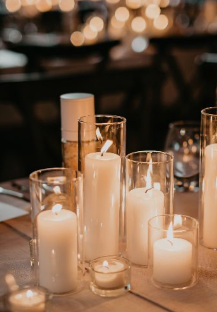 GLASS CYLINDERS - VARIOUS SIZES (FOR TABLES)