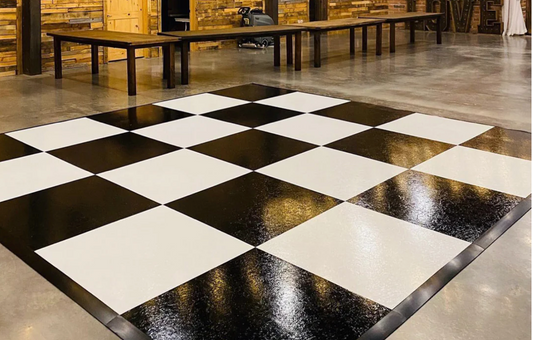 DANCE FLOOR - CHECKERED - BLACK OR "WOOD"