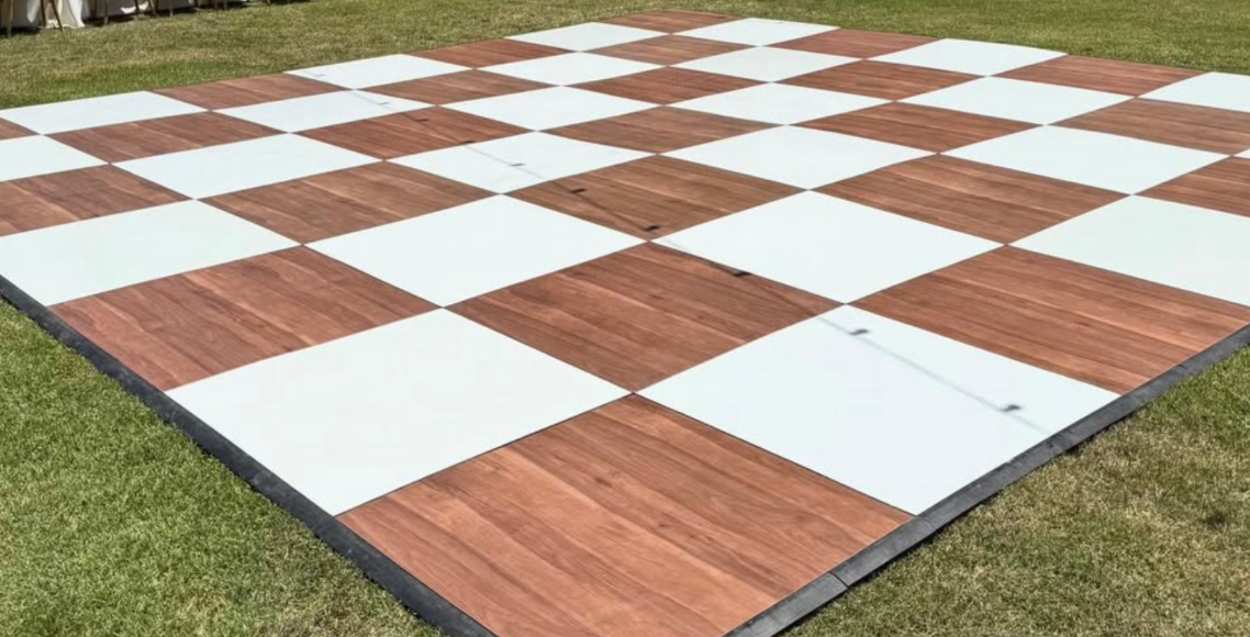 DANCE FLOOR - CHECKERED - BLACK OR "WOOD"