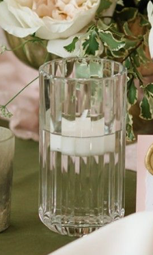 GLASS CYLINDER - RIBBED - SMALL