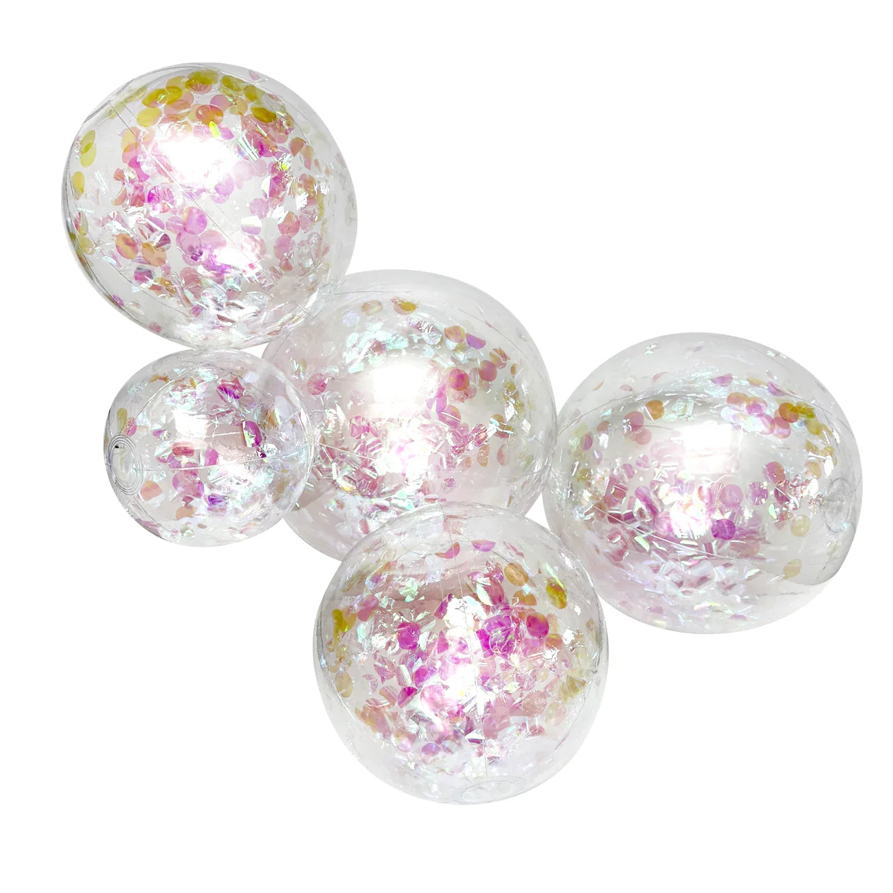5-CLUSTER BALOON GARLAND - TRANSPARENT WITH CONFETTI