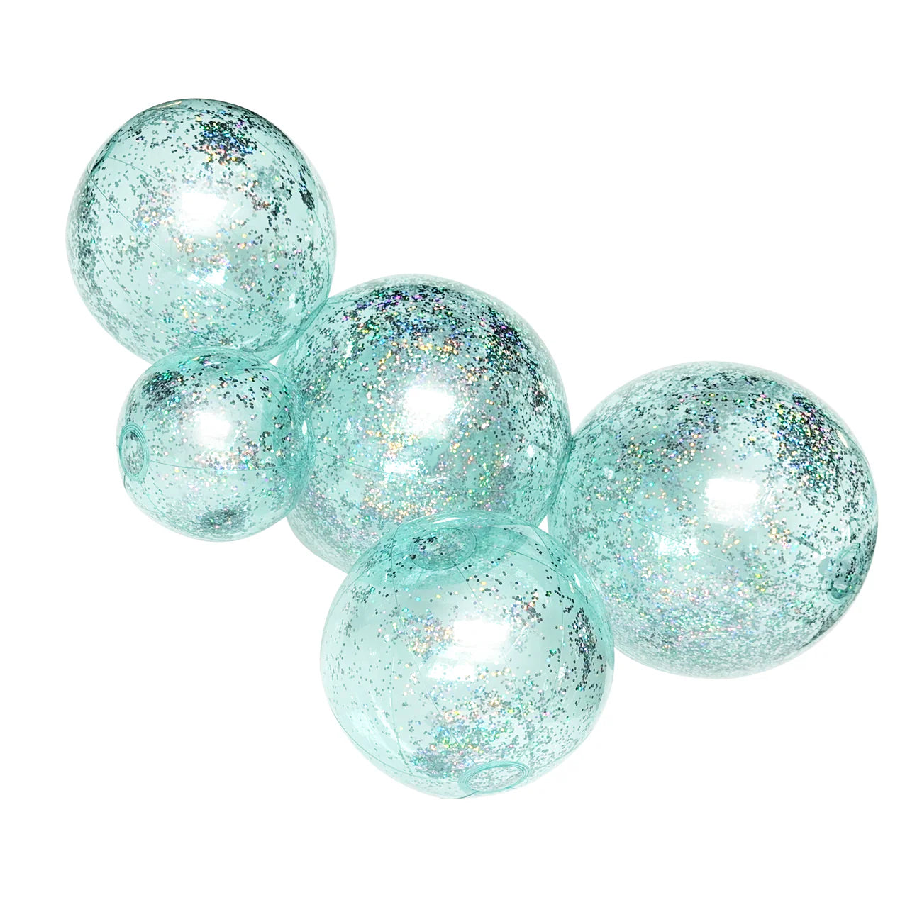 5-CLUSTER BALOON GARLAND - TRANSPARENT WITH GLITER