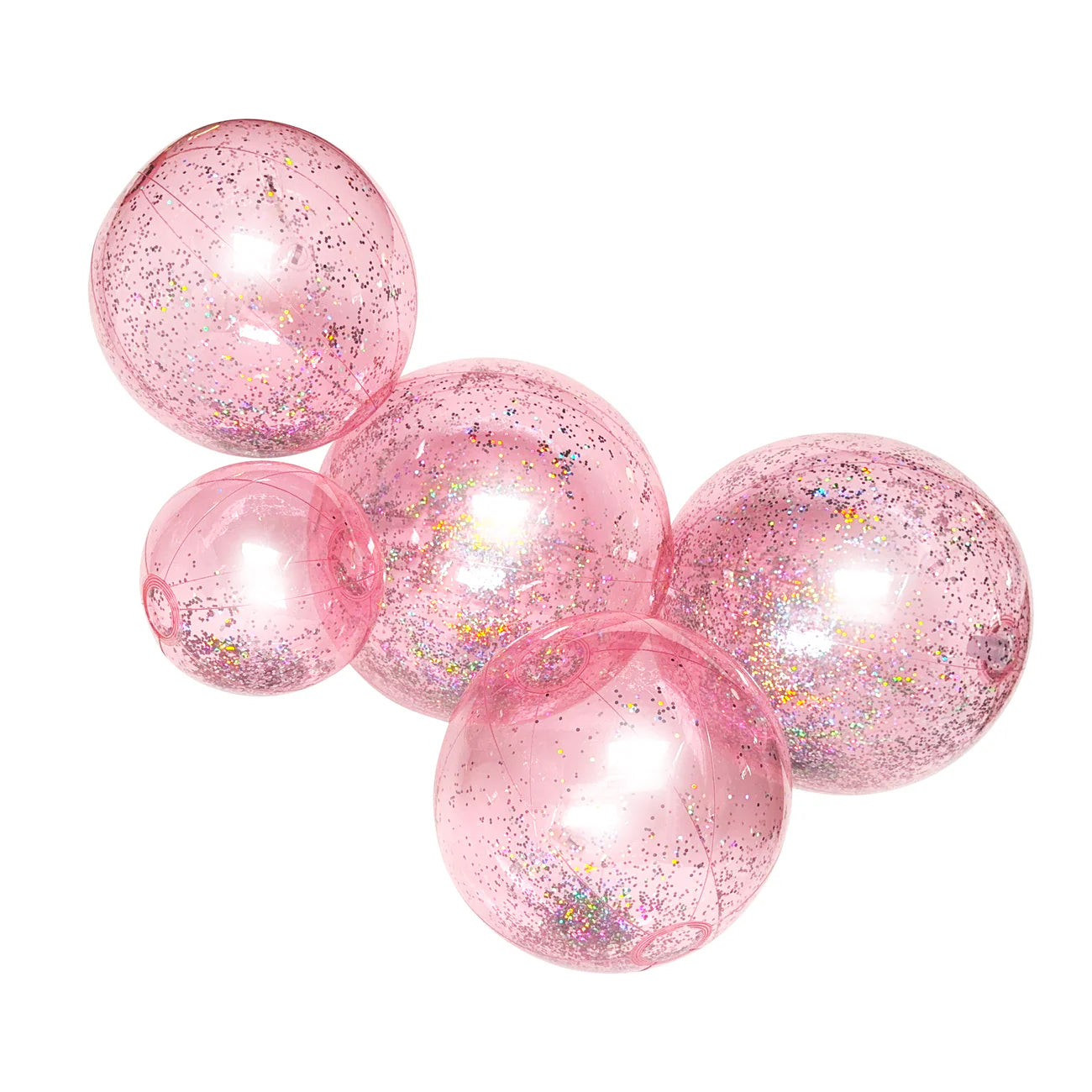 5-CLUSTER BALOON GARLAND - TRANSPARENT WITH GLITER