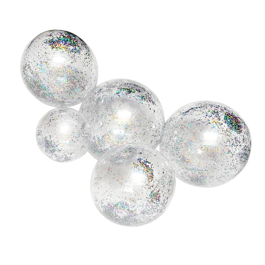 5-CLUSTER BALOON GARLAND - TRANSPARENT WITH GLITER