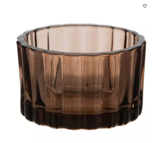 VOTIVE - TEA LIGHT - RIBBED - AMBER