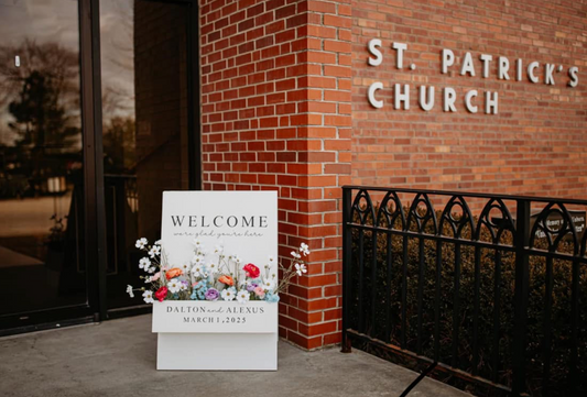 FLOWER BOX WELCOME SIGN