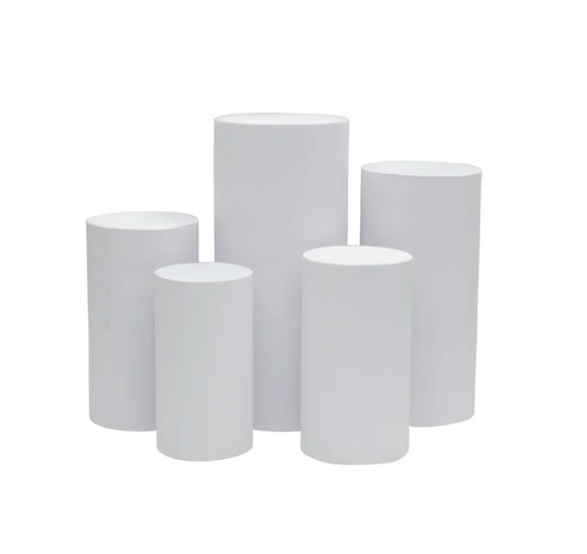 WHITE PEDESTALS - ACRYLIC, ROUND
