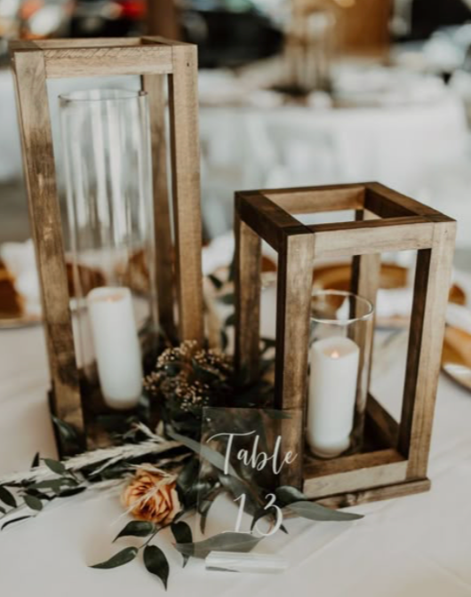 LANTERN - WOOD - STAINED