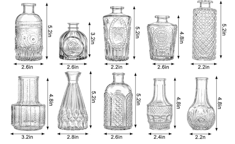 BUD VASE - TEXTURED - CLEAR