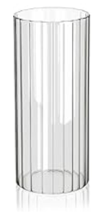 GLASS CYLINDER - RIBBED - SMALL